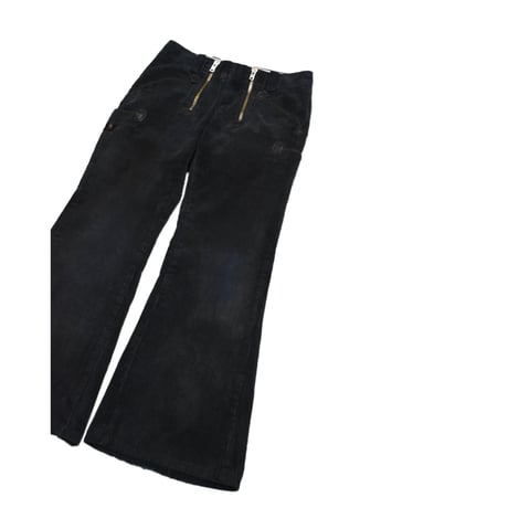 German Double Zip Corduroy Flare Logger Pants