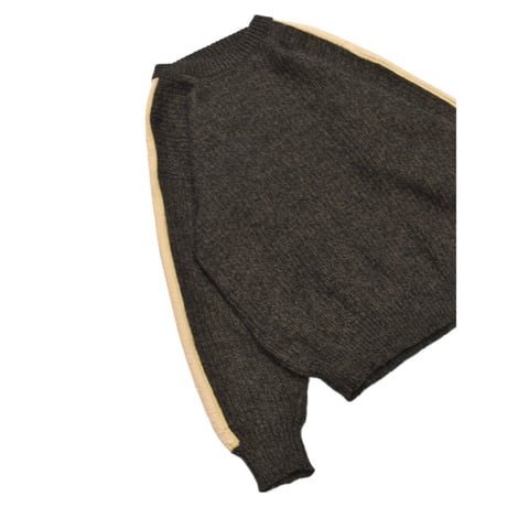 EURO Vintage Shoulder Panel Wool Blend Knit Sweater