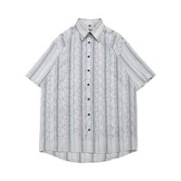 Scroll Embroiderey Stripe S/S Shirt