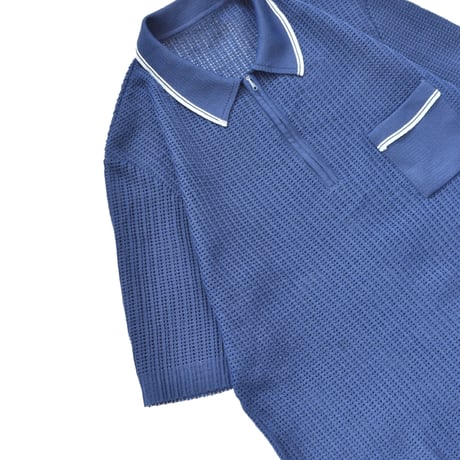 EURO Vintage Half Zip Mesh Knit Polo