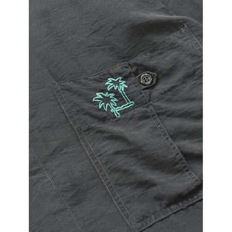 Embroidery Palm Open Collar S/S Shirt