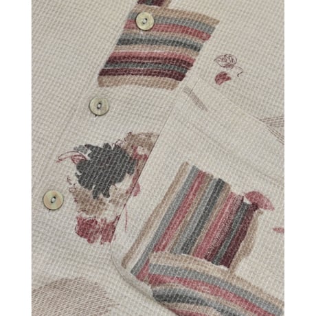 Vintage Waffle Abstract Design L/S Shirt