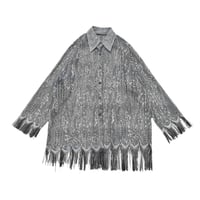 Lace Fringe Sheer L/S Shirt