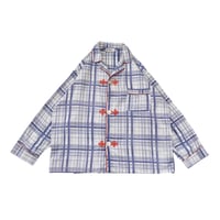 Vintage Plaid Piping Pajama Shirt