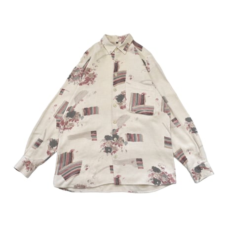 Vintage Waffle Abstract Design L/S Shirt
