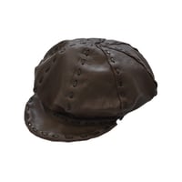 Leather Stitch Design Newsboy Cap