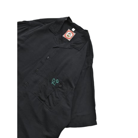 Embroidery Palm Open Collar S/S Shirt