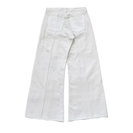 "Remake by VERS" Lace Panel Distressed Denim Trousers
