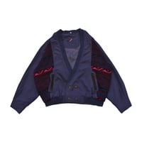Vintage Knit Panel Switching Blouson