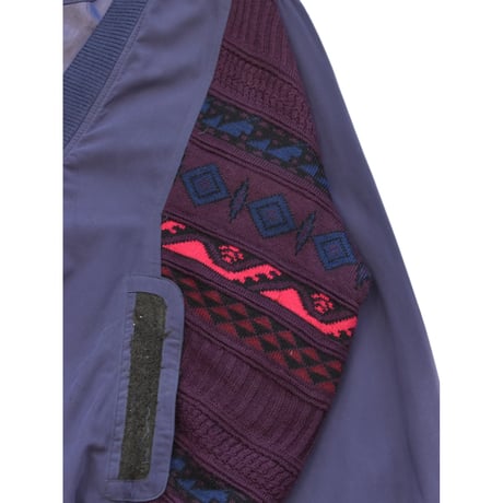 Vintage Knit Panel Switching Blouson