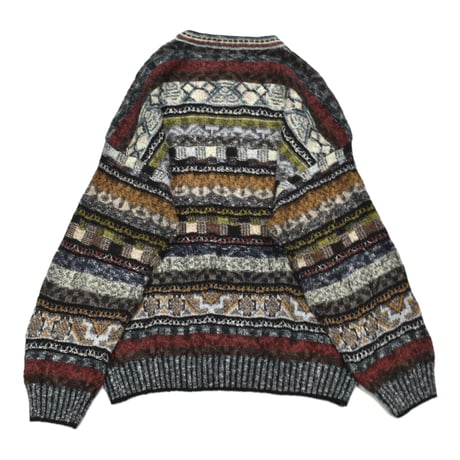 EURO Vintage Abstract Geometric Knit Sweater