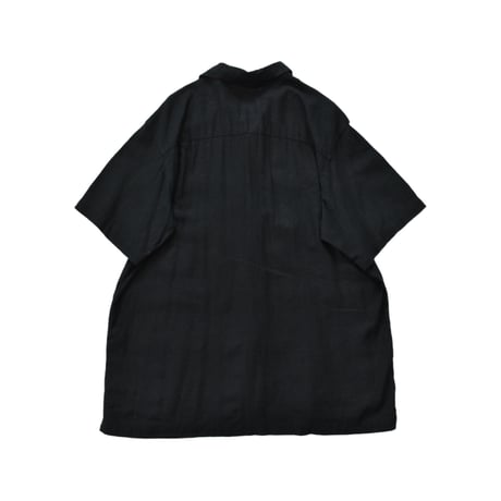 Linen Rayon Panel Open Collar S/S Shirt