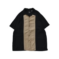 Linen Rayon Panel Open Collar S/S Shirt