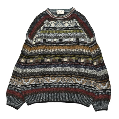 EURO Vintage Abstract Geometric Knit Sweater