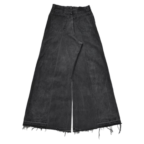 "Remake by VERS" Lace Panel Distressed Denim Trousers