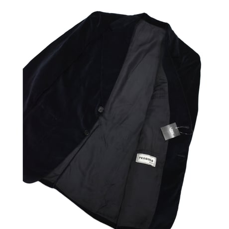 1970s RENOMA PARIS Navy Velvet Tailored Jacket