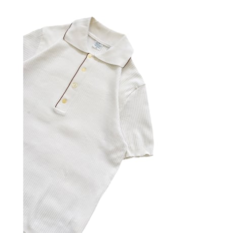 EURO Vintage Brown Line Rib Knit Polo