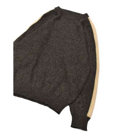 EURO Vintage Shoulder Panel Wool Blend Knit Sweater