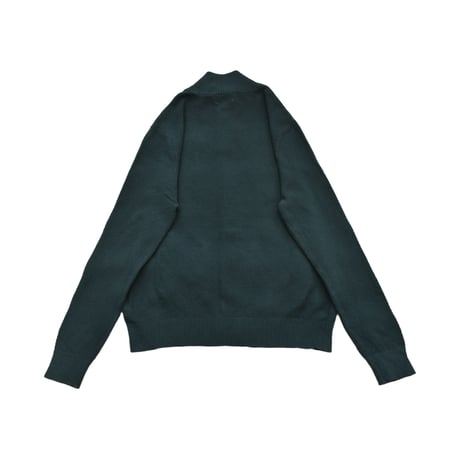 Ribbed High Neck Button Knit Cardigan