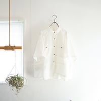 french linen safari shirt (brown button)