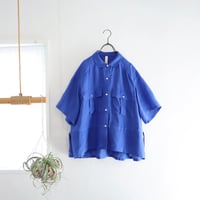 linen safari shirt (blue)