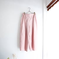 cotton linen wide tuck pants (pale pink)