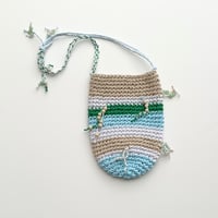 ciansumi / waxed cotton w/beads ポシェット マルチ