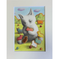 松本圭以子「ウサギかなカピバラかな？」原画作品