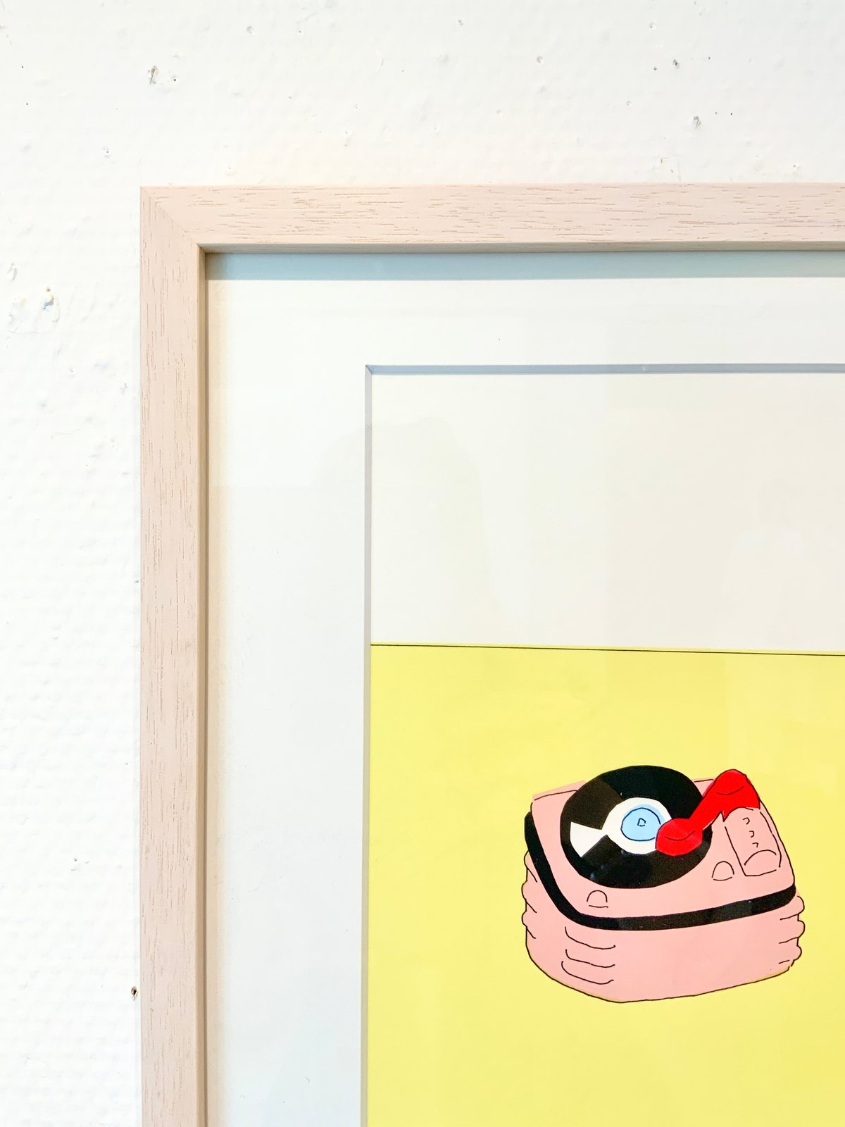 安西水丸「猫とレコードと灯台（ふわふわ）」版画 | SPACE YUI online shop