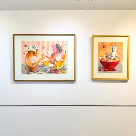 松本圭以子「サクランボいっぱい入れてね」原画作品