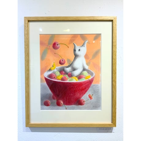 松本圭以子「サクランボいっぱい入れてね」原画作品