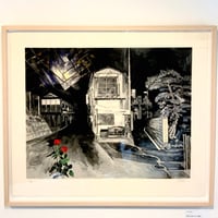 横尾忠則「暗夜行路　床と薔薇」リトグラフ