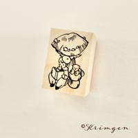 No. 300 "Reading under Mushroom" Stamp  （きのこの下で読書　スタンプ）