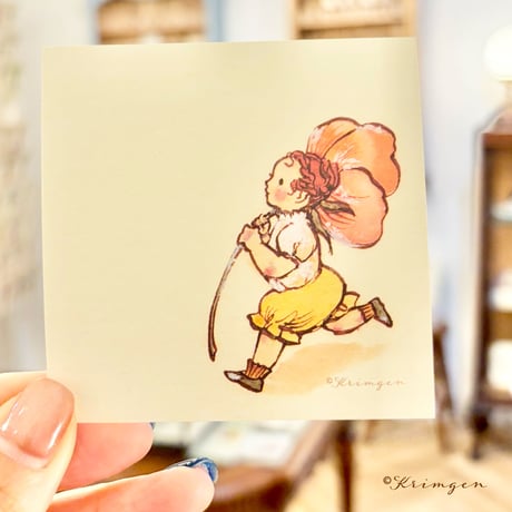 "Energetic Child (square) memo sheets"  Set of 40 sheets, 元気な子メモシート（正方形）