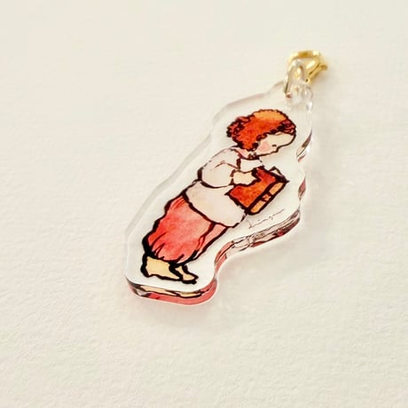 アクリルミニチャーム "Girl Reading Book"  Acrylic small charm