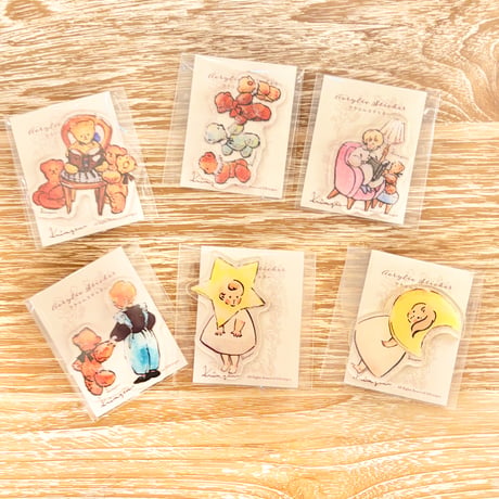 アクリルシール「Reading Bear」  Acrylic Sticker "Reading Bear"