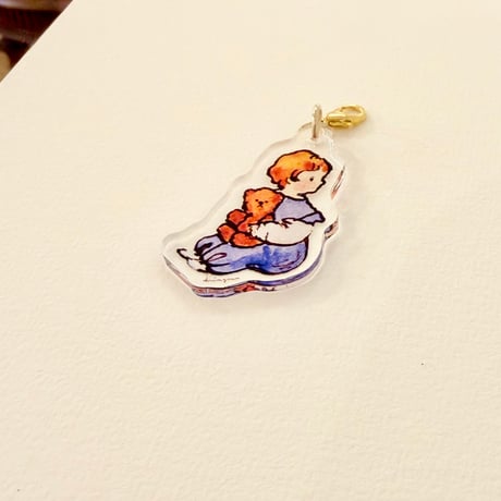 アクリルミニチャーム "sitting boy"  Acrylic small charm
