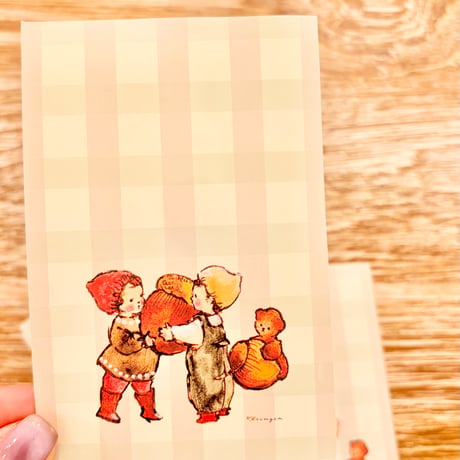 "Carrying Acorn" memo sheets,  Set of 40, どんぐり運びのメモシート