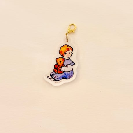 アクリルミニチャーム "sitting boy"  Acrylic small charm