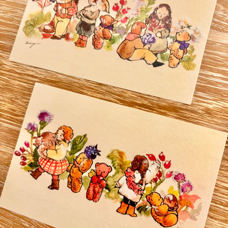 26K-26&27: "Harvest" postcard（秋の実りのポストカードセット） Set of 2