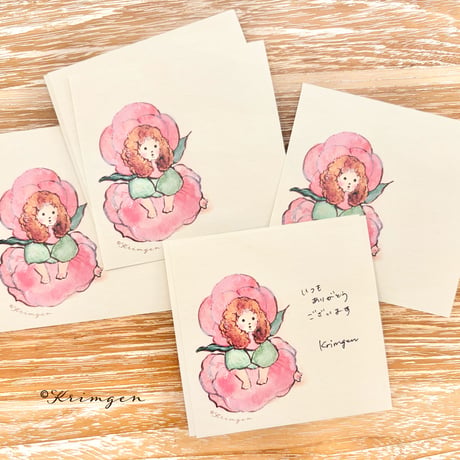 "Rose Child (square) memo sheets"  Set of 40 sheets, バラの子メモシート（正方形）