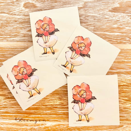 "Poppy (square) memo sheets"  Set of 40 sheets, ポピーの子メモシート（正方形）