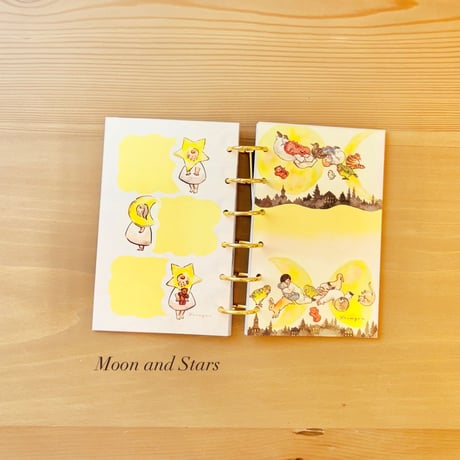 Set of 30 sheets "Moon and Stars" M6 リフィル （穴なし）