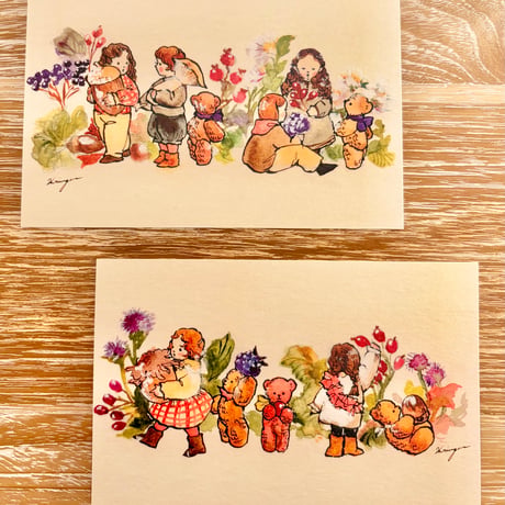 26K-26&27: "Harvest" postcard（秋の実りのポストカードセット） Set of 2