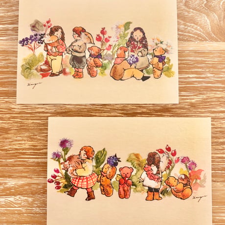 26K-26&27: "Harvest" postcard（秋の実りのポストカードセット） Set of 2