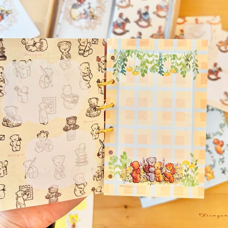 Set of 30 sheets "Teddy Bears" M6 リフィル （穴なし）