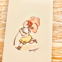 26K-24 "energetic child" postcard（「ポピーを持った元気な子」ポストカード）