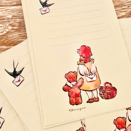 "Letter Girl" memo sheets,  Set of 40, お手紙と女の子のメモシート