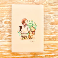 26K-23 "Come along?" postcard（「一緒に行こう？」ポストカード）
