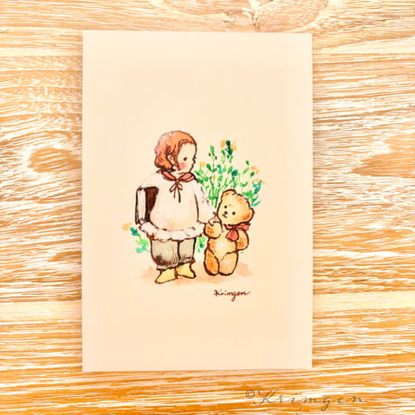 26K-23 "Come along?" postcard（「一緒に行こう？」ポストカード）